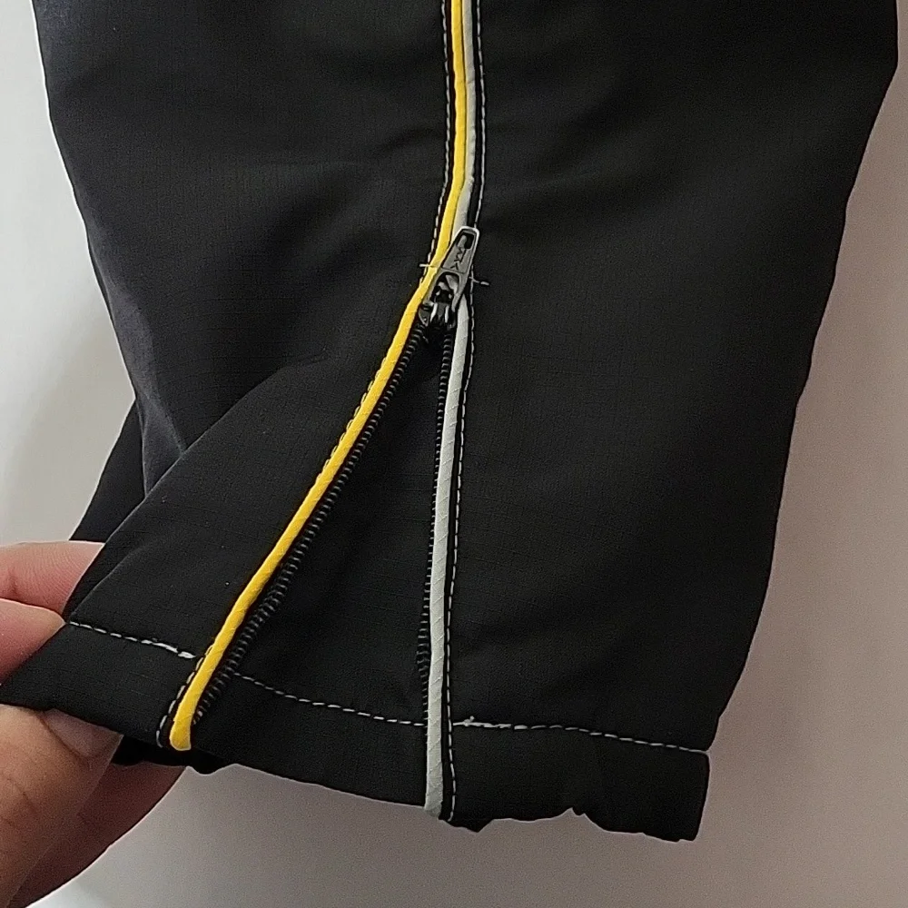 Old Navy Baby Athletic Lined Sweatpants yellow side strips black cargo pockets